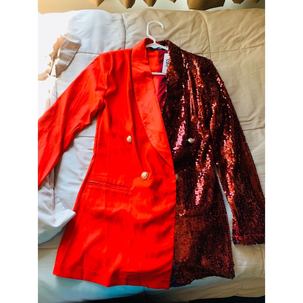 Long sleeve Blazer Dress with Sequins